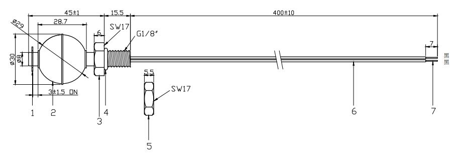 LSS1A29-1/8PF 液位傳感器 浮球開(kāi)關(guān)